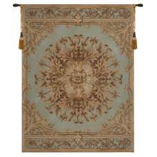 Les Rosaces in Blue French Tapestry Wall Hanging