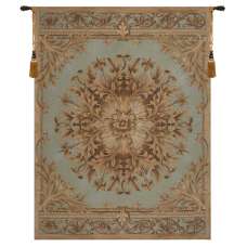 Les Rosaces in Blue French Tapestry Wall Hanging