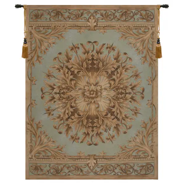 Les Rosaces In Blue French Wall Art Tapestry at Charlotte Home Furnishings Inc
