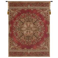 Les Rosaces in Red European Tapestry Wall hanging