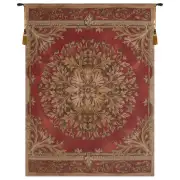 Les Rosaces in Red French Wall Tapestry