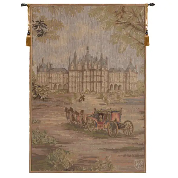 Verdure Chateau Carriage French Wall Art Tapestry at Charlotte Home Furnishings Inc