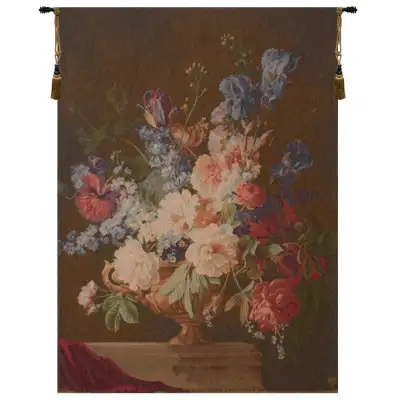 WALL JACQUARD WOVEN TAPESTRY Floral Bouquet with Peonies EUROPEAN PICTURE 