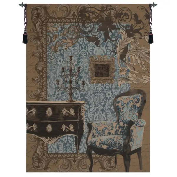 Mobilier Louis XVI Blue French Wall Art Tapestry at Charlotte Home Furnishings Inc