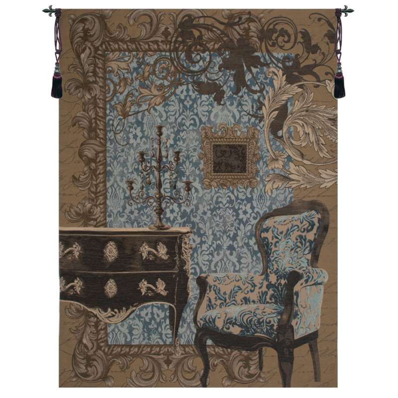 Mobilier Louis XVI Blue French Tapestry Wall Hanging