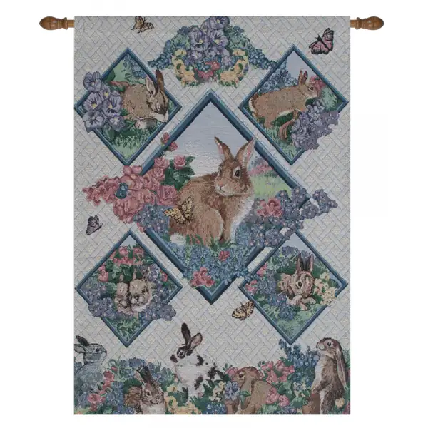 Spring Bunnies Wall Tapestry