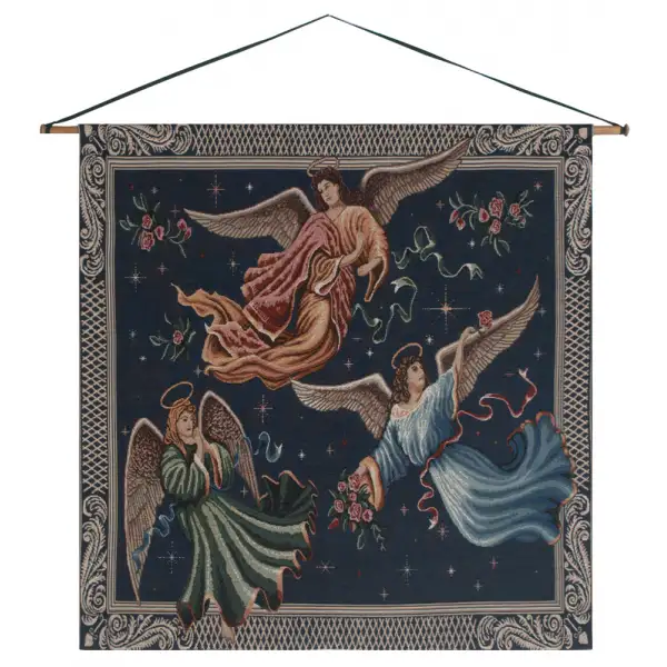 Angels on High Dark Wall Tapestry