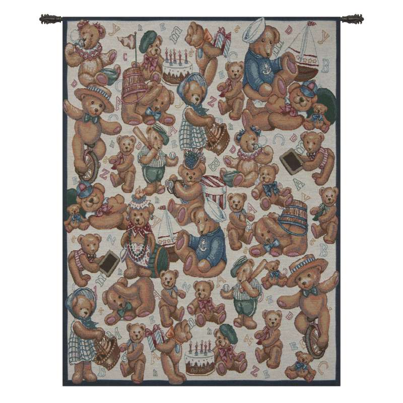 Tossed Teddies Fine Art Tapestry