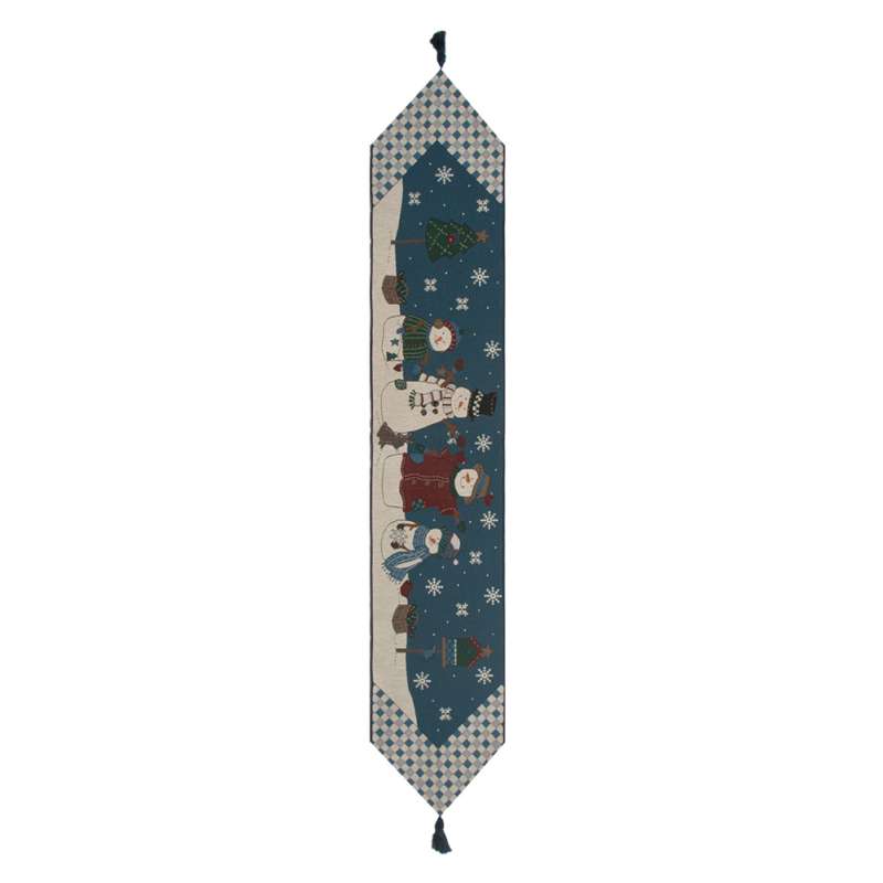 Country Snowman Tapestry Table Runner