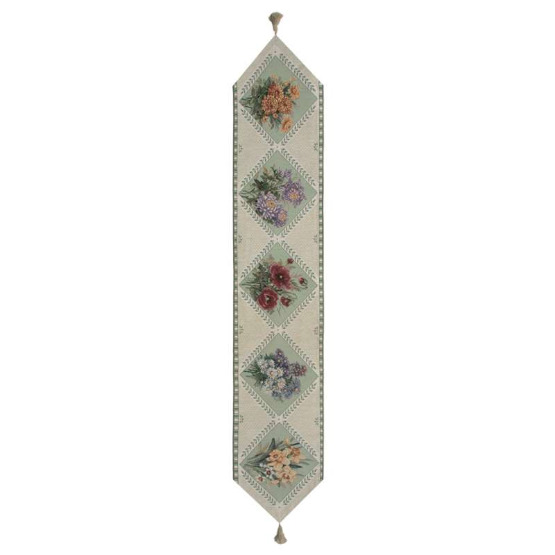 Spring Floral Collage Tapestry Table Runner