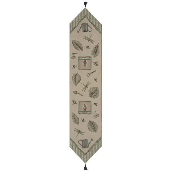 Garden Elements Black Tassel Tapestry Table Mat