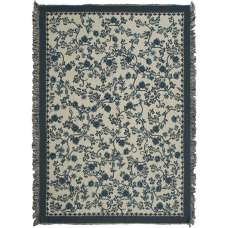 Blue Floral Tapestry Throw