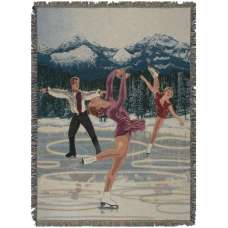 Ice Skaters Tapestry Throw