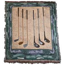 Golf Clubs Tapestry Throw