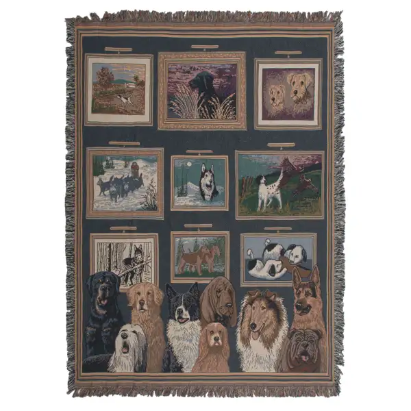 Dog Portraits Afghan Throw