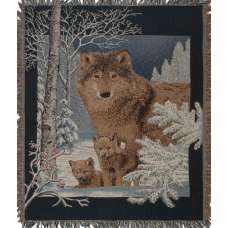 Wolf Family Tapestry Afghans