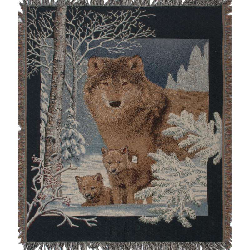 Wolf Family Tapestry Throw