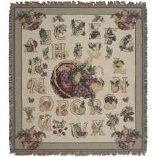 Alphabet Needlepoint Tapestry Throw
