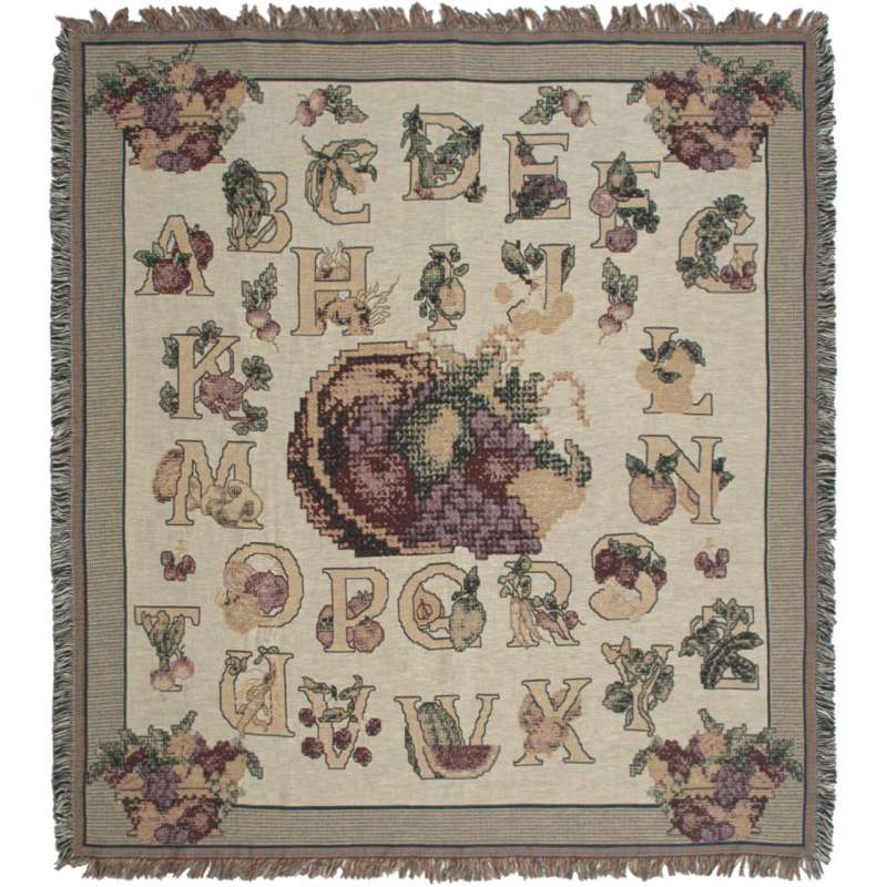 Alphabet Needlepoint Tapestry Throw