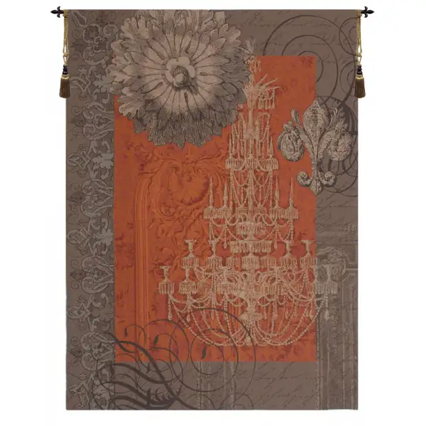 Le Grand Lustre Orange French Wall Art Tapestry at Charlotte Home Furnishings Inc
