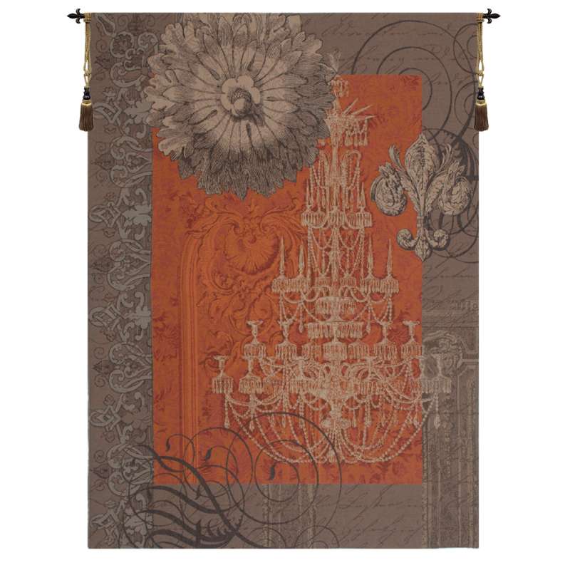 Le Grand Lustre Orange French Tapestry Wall Hanging