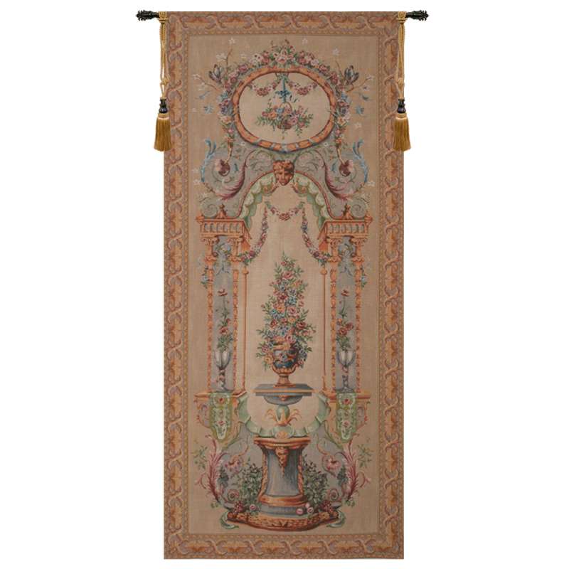 Portiere Bouquet I with Border French Tapestry Wall Hanging