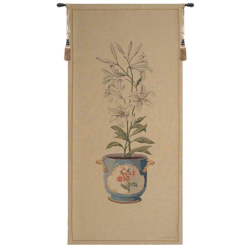 White Amaryllis Large European Tapestry