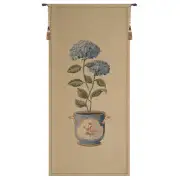 Blue Hydrangea Large Belgian Tapestry Wall Hanging - 27 in. x 56 in. cotton/viscose/Polyamide by Fabrice de Villeneuve