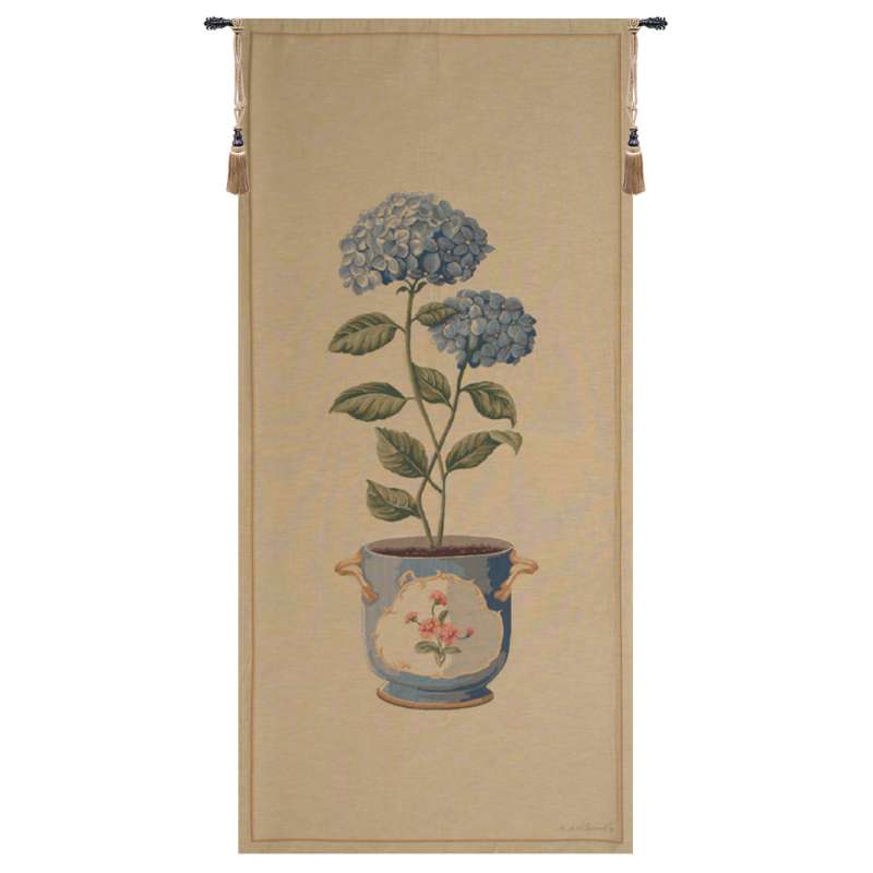Blue Hydrangea Large European Tapestry Wall Hanging