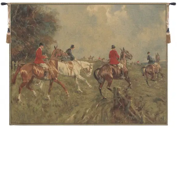 Equestrian Chase Belgian Tapestry Wall Hanging