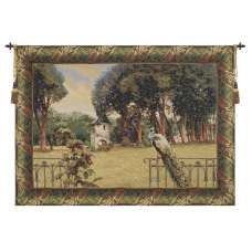 Peacock Manor with Acanthe Border Belgian Tapestry Wall Hanging