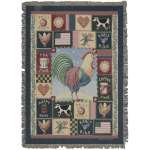 Americana Rooster Decorative Afghan Throws