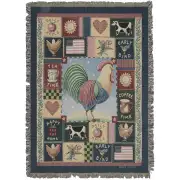 Americana Rooster Afghan Throw