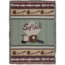 Softball Tapestry Afghans