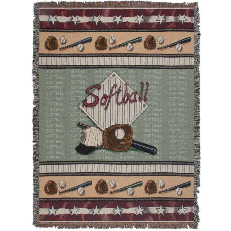 Softball Tapestry Throw