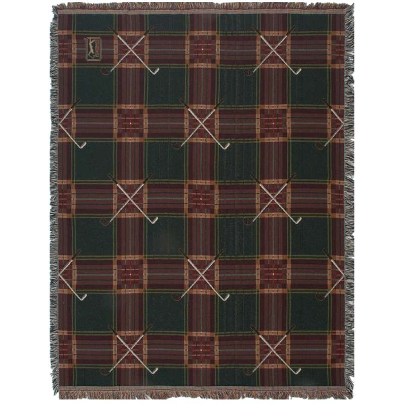 Crossed Golf Clubs Tapestry Throw