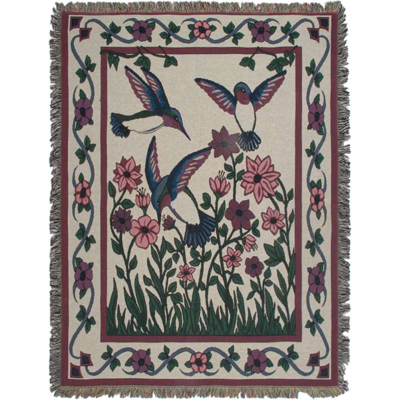 Hummingbird Haven II Tapestry Throw