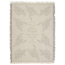 Psalm 91:11 Natural Tapestry Throw