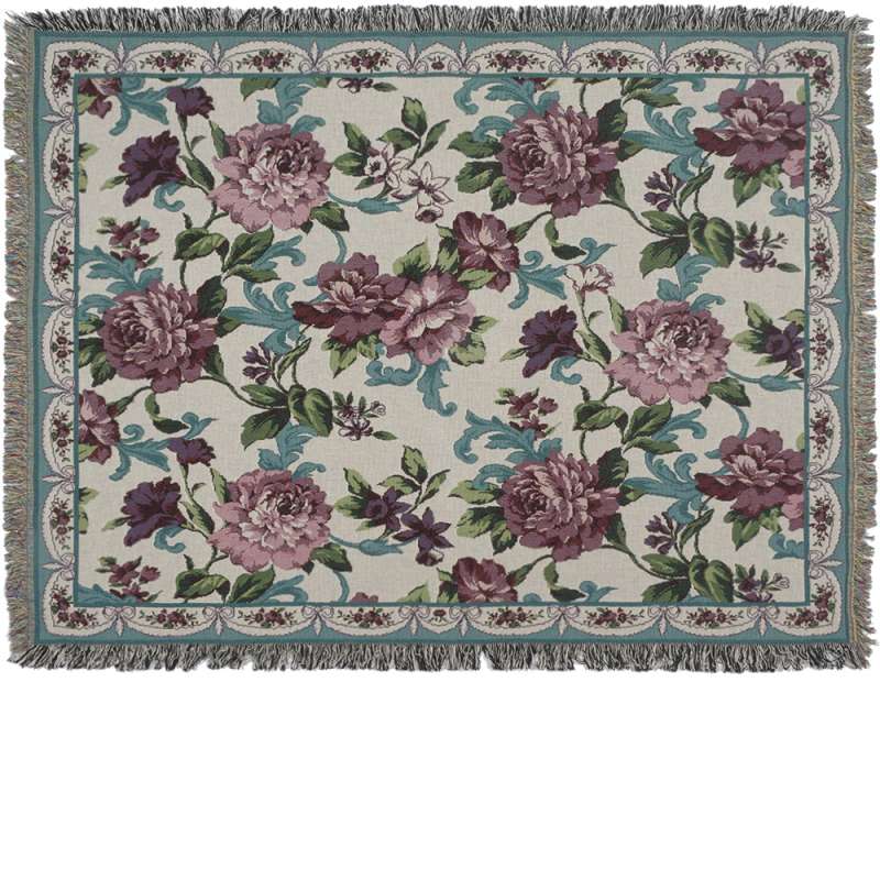 Floral Frame Tapestry Throw