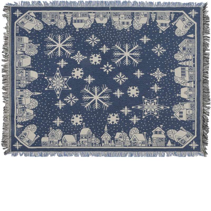 Snowflake Village Tapestry Throw