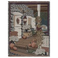 Autumn Porch Tapestry Throw