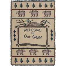 Welcome To Our Cabin Tapestry Afghans