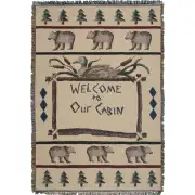 Welcome To Our Cabin Afghan Throw