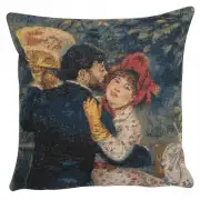 Danse A La Campagne Belgian Cushion Cover - 13 in. x 13 in. Cotton/Viscose/Polyester by Pierre- Auguste Renoir