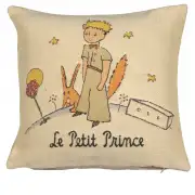 The Little Prince I Belgian Cushion Cover - 14 in. x 14 in. Cotton/Viscose/Polyester by Antoine de Saint-Exupery