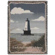 Ludington Lighthouse Tapestry Throw
