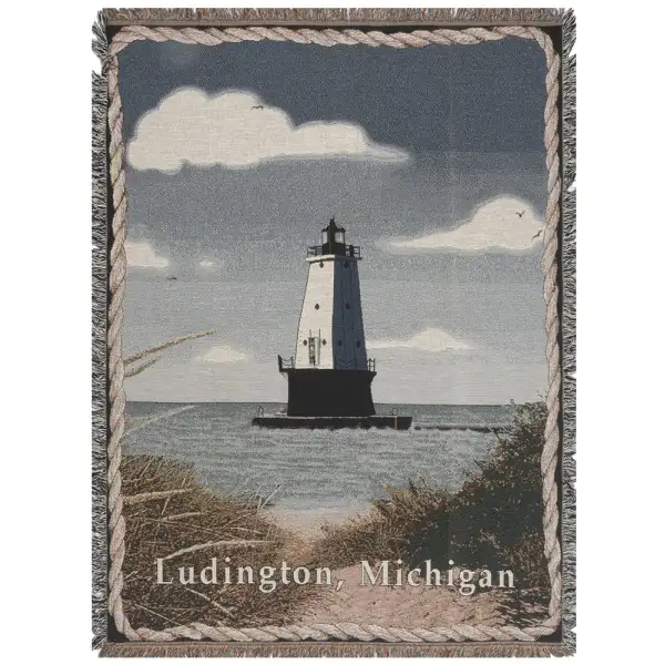 Ludington Lighthouse Afghan Throw