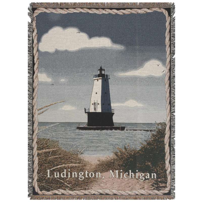 Ludington Lighthouse Tapestry Throw
