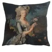 Marie Antoinette In Blue II Belgian Cushion Cover - 18 in. x 18 in. Cotton by Charlotte Home Furnishings
