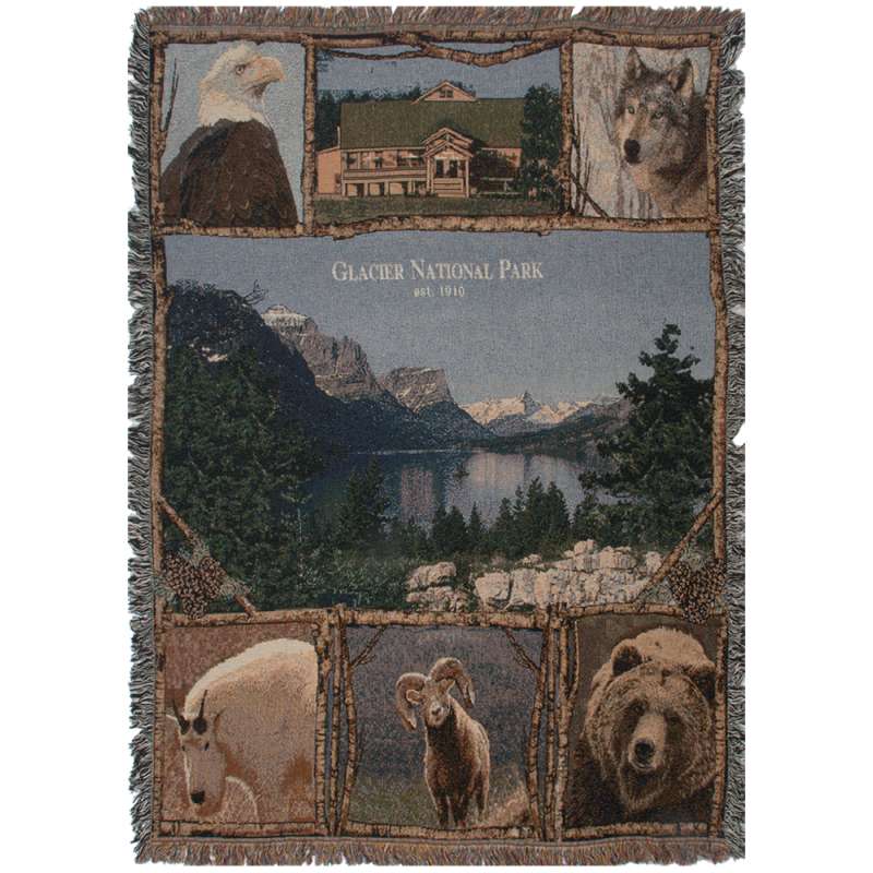 Glacier National Park Tapestry Throw